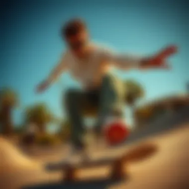 Skateboarding enthusiast wearing Smith Outlier XL sunglasses in action