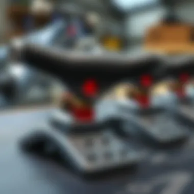 Precision Manufacturing of Stage 7 Independent Trucks Close-up of Stage 7 Independent Trucks with a focus on the precision manufacturing.