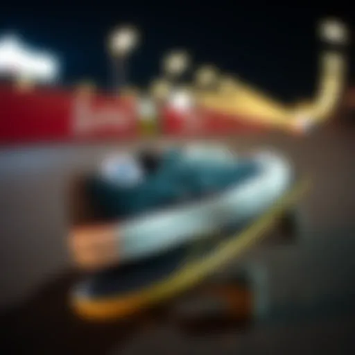 Converse Footwear's Influence on Skateboarding Converse skate shoes on a skateboard