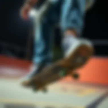 Skateboarding Styles Enhanced by Converse Skateboarder performing tricks wearing Converse shoes