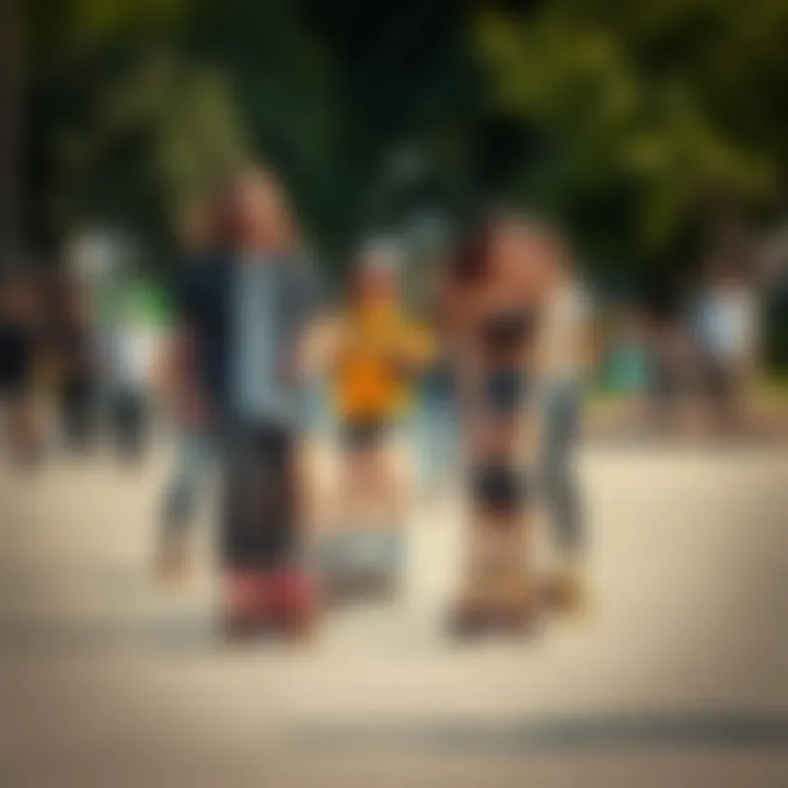 Community and Fun with Heelys A group of diverse individuals enjoying Heelys at a park