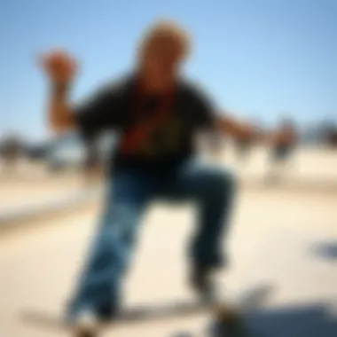 Mike McGill at a Skateboarding Competition Historical photograph of Mike McGill in a skateboarding competition