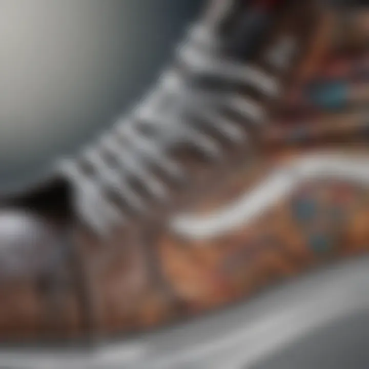 Close-up of Vans sneaker design details