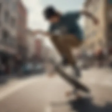 A skateboarder performing tricks while wearing velvet platform vans