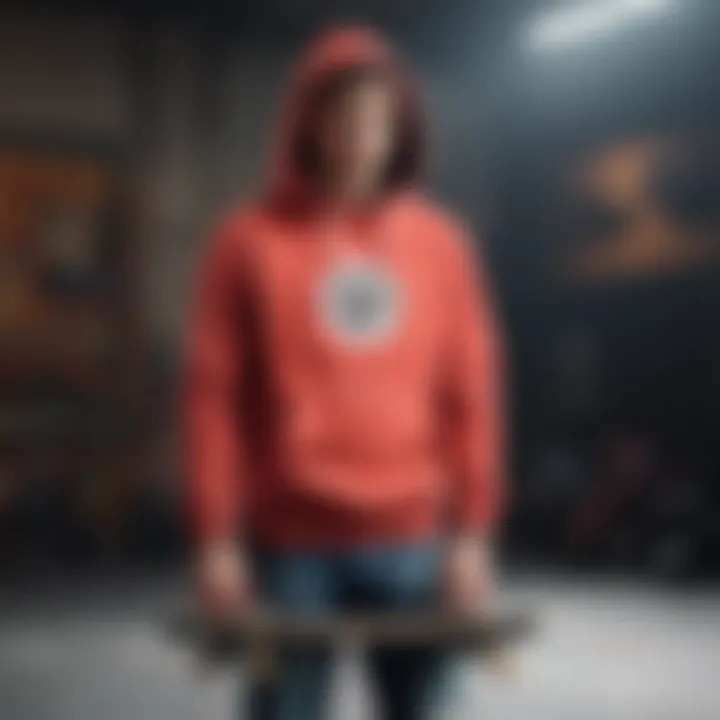 Stylish Champion hoodie displayed on a skateboard