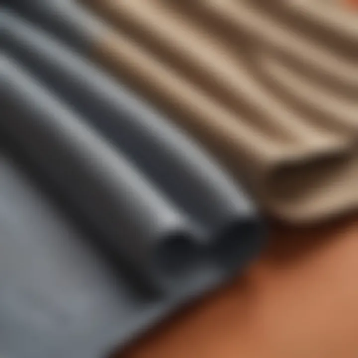 Close-up of Dickies fabric in different shades reflecting durability.