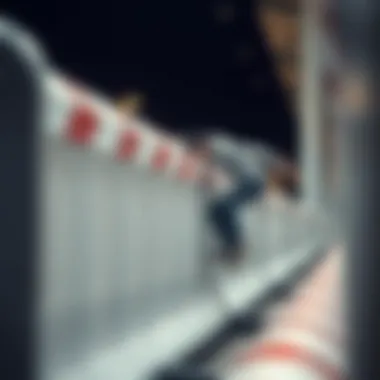 Innovation in Skateboarding at Barriers An innovative skateboarding trick performed at a barrier