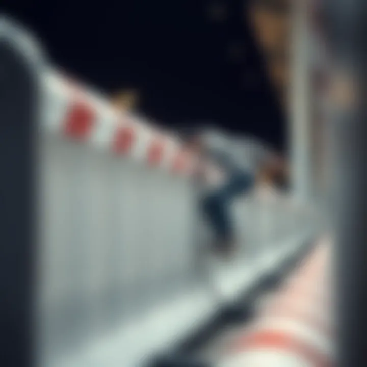 Innovation in Skateboarding at Barriers An innovative skateboarding trick performed at a barrier