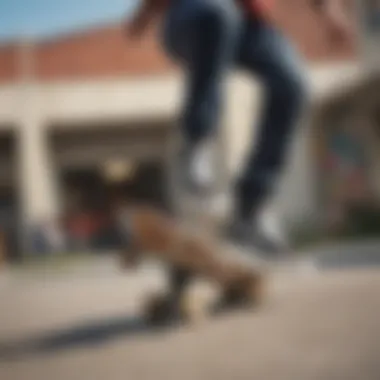 Skater performing a trick while wearing Vans shoes