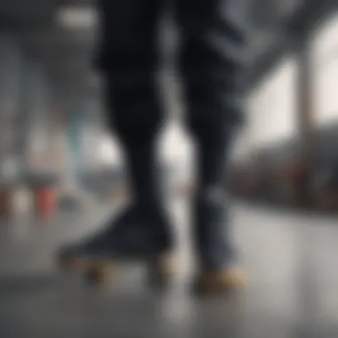 Complementary Style: No Show Socks with Skate Gear Stylish arrangement of skate gear including black Nike no show socks