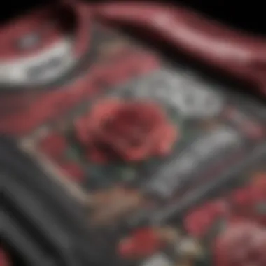 Close-up of the Vans rose shirt design emphasizing cultural elements