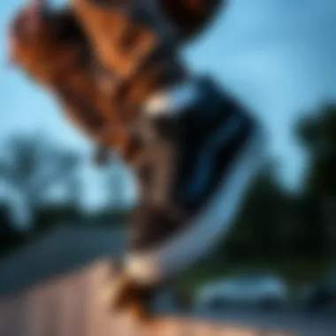 Skateboarder performing a trick wearing Vans Skate Hi All Black