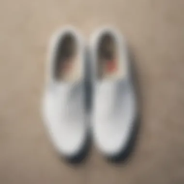 Iconic Design of Vans Slip-On True White Close-up view of Vans Slip-On True White showcasing its iconic design.