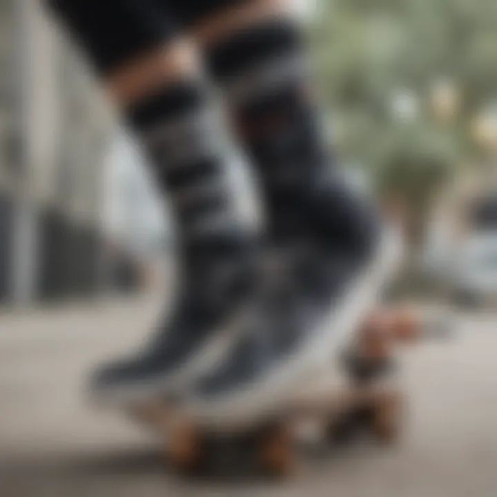 Vans Super No Show Socks displayed with skateboarding gear